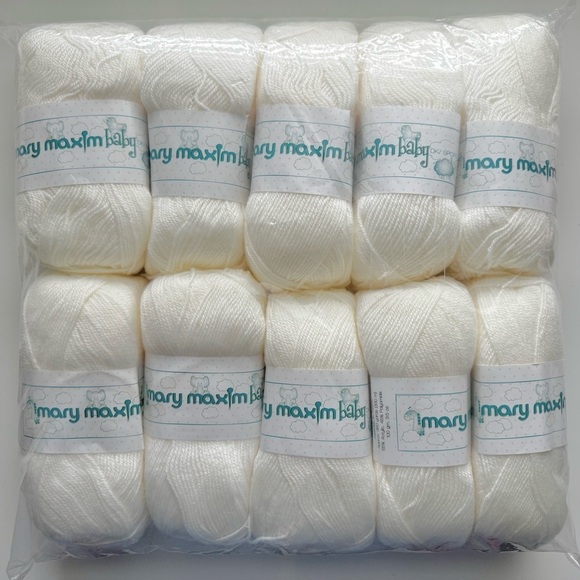 Mary Maxim Other - Mary Maxim Baby White Yarn Pack - Pk of 10